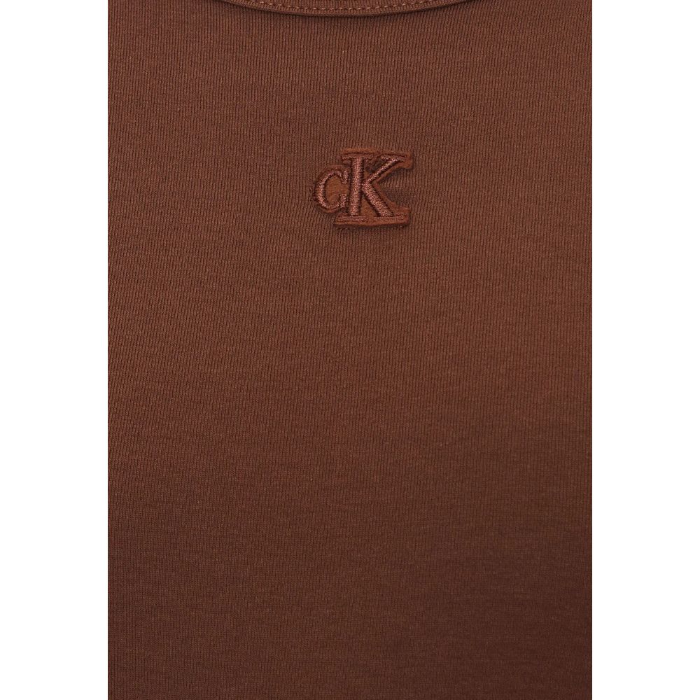 Brown Cotton Long Dress
