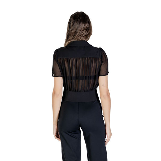 Black Polyester Shortsleeve Shirt