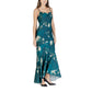 Bicolor Polyester Long Dress