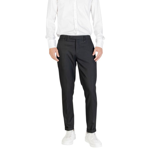 Black Polyester Skinny Pants