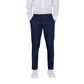 Blue Polyester Skinny Pants