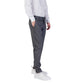 Gray Polyester Skinny Pants