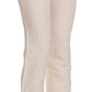 Elevated White High Waist Flared Trousers