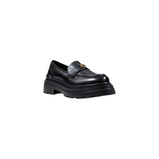 Black Leather Platform Pumps
