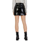 Black Polyester Mini Skirt