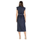Blue Polyester Long Dress