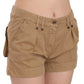 Chic Brown Mid Waist Mini Shorts