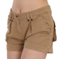 Chic Brown Mid Waist Mini Shorts