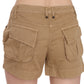 Chic Brown Mid Waist Mini Shorts