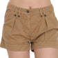 Chic Brown Mid Waist Mini Shorts