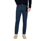 Blue Cotton Skinny Pants