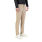 Beige Cotton Skinny Pants