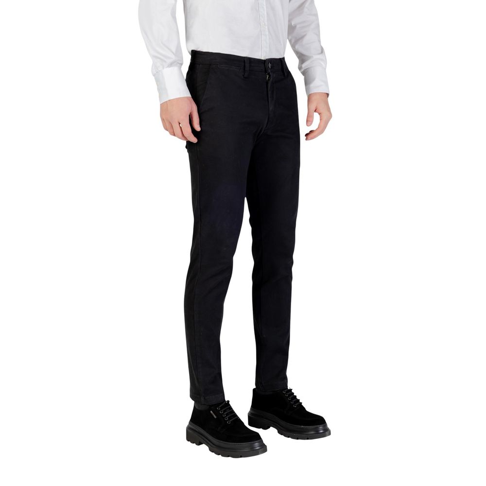 Black Cotton Skinny Pants
