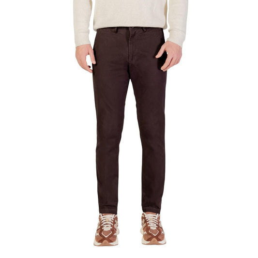 Brown Cotton Skinny Pants