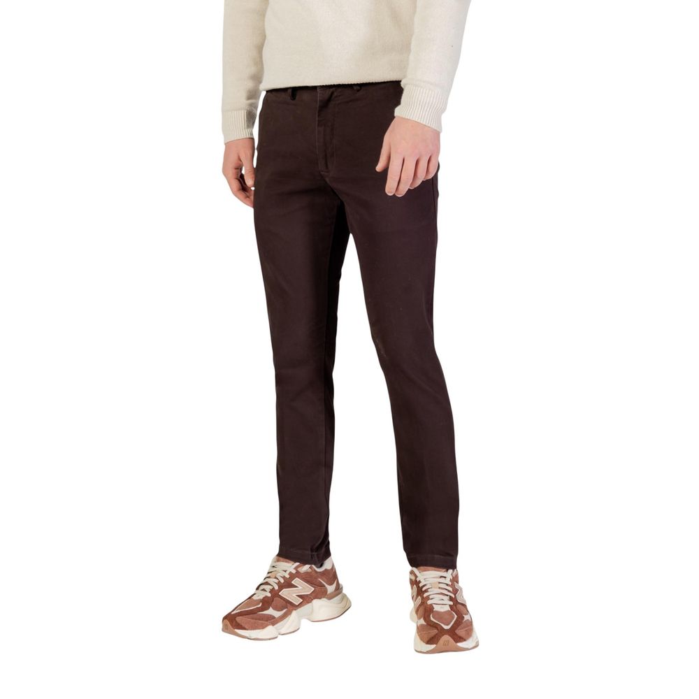 Brown Cotton Skinny Pants