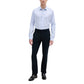 Blue Polyester Casual Pants
