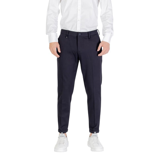 Blue Viscose Dress Pants