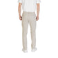 Beige Polyester Casual Pants