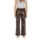 Brown Polyester Casual Pants