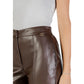 Brown Polyester Casual Pants