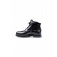 Black Leather Lace-Up Boots