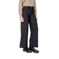 Black Polyester Flared Pants