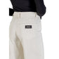 Beige Cotton Casual Pants