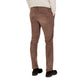 Brown Cotton Casual Pants