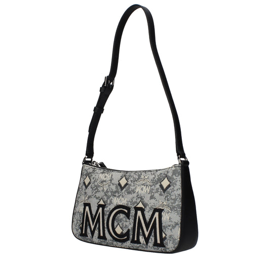 Gray Fabric Crossbody Bag