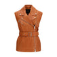 Brown Goatskin Sleeveless Jacket