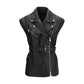 Black Goatskin Sleeveless Jacket