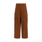 Brown Cotton Casual Pants