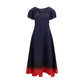 Blue Viscose Casual Dress