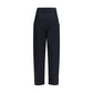 Blue Cotton Casual Pants