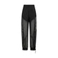 Black Polyester Casual Pants