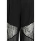 Black Polyester Casual Pants
