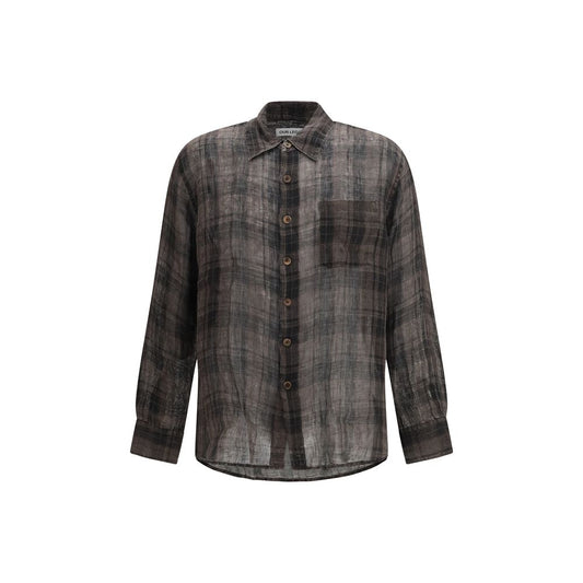 Brown Linen Pattern Shirt