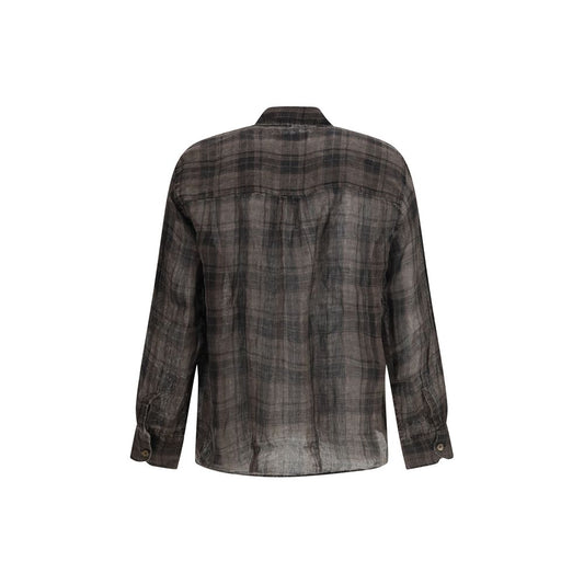 Brown Linen Pattern Shirt