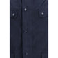Blue Cotton Full-Length Jacket