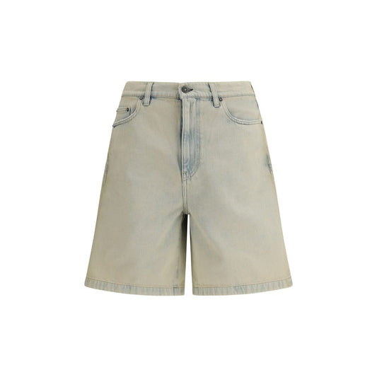 Blue Cotton Bermuda Shorts
