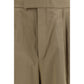 Beige Cotton Casual Pants