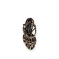 Brown Fabric Stiletto Heel Sandals