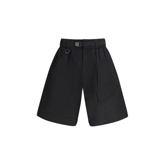 Black Cotton Bermuda Shorts