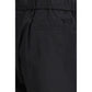 Black Cotton Bermuda Shorts
