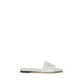 White Calf Leather Bos Taurus Flat Sandals