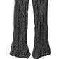 Gray Acrylic Knitted Fingerless Arm Warmer Gloves