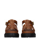 Brown Leather Platform Sandals