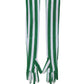 Green White Stripes Nylon Elbow Length Women Gloves
