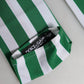 Green White Stripes Nylon Elbow Length Women Gloves