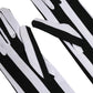 Black White Stripes Nylon Elbow Length Women Gloves